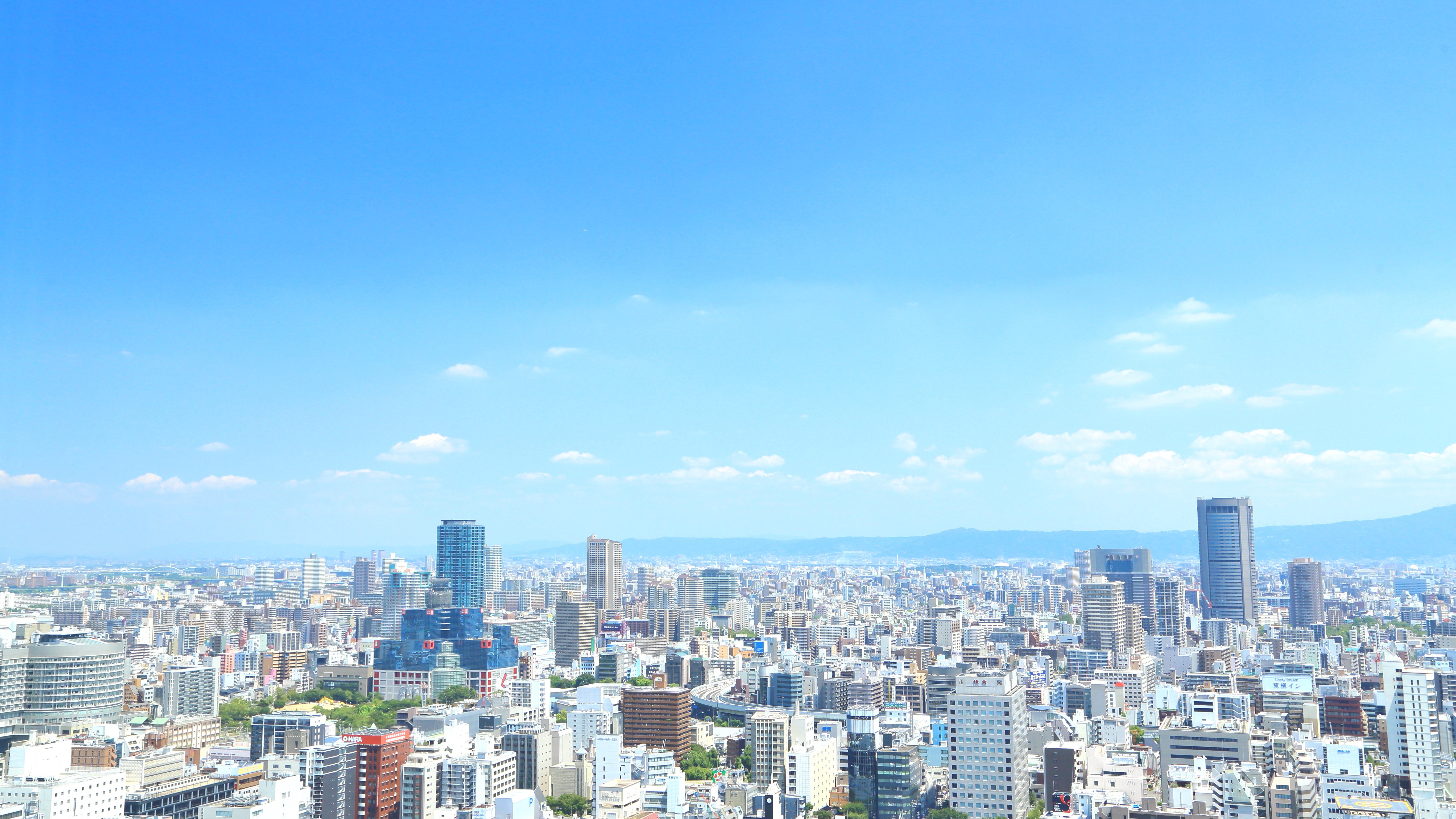 日本・大阪の都市景観　街並み, 都会, 都市, 摩天楼,